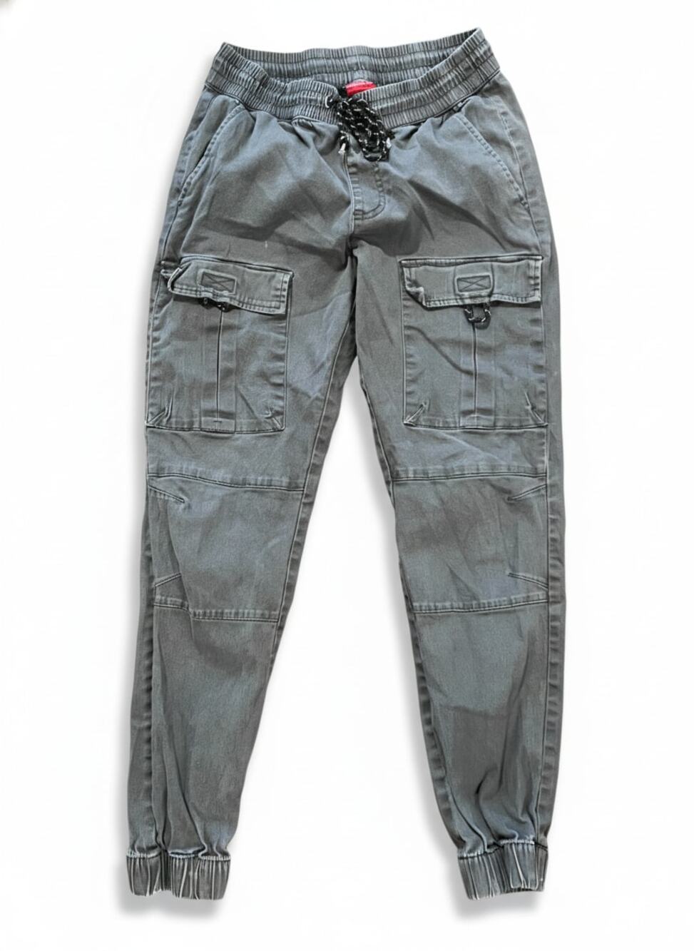 Ring of Fire Cargo Jogger Pants Womens S 29 Grey Streetwear Utility Drawstring